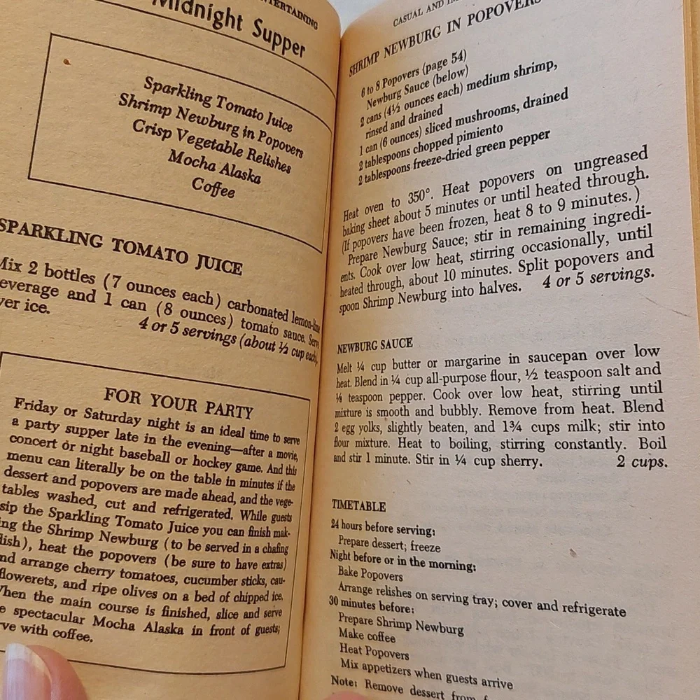 Vintage 1975 Betty Crocker Dinner Parties Cookbook